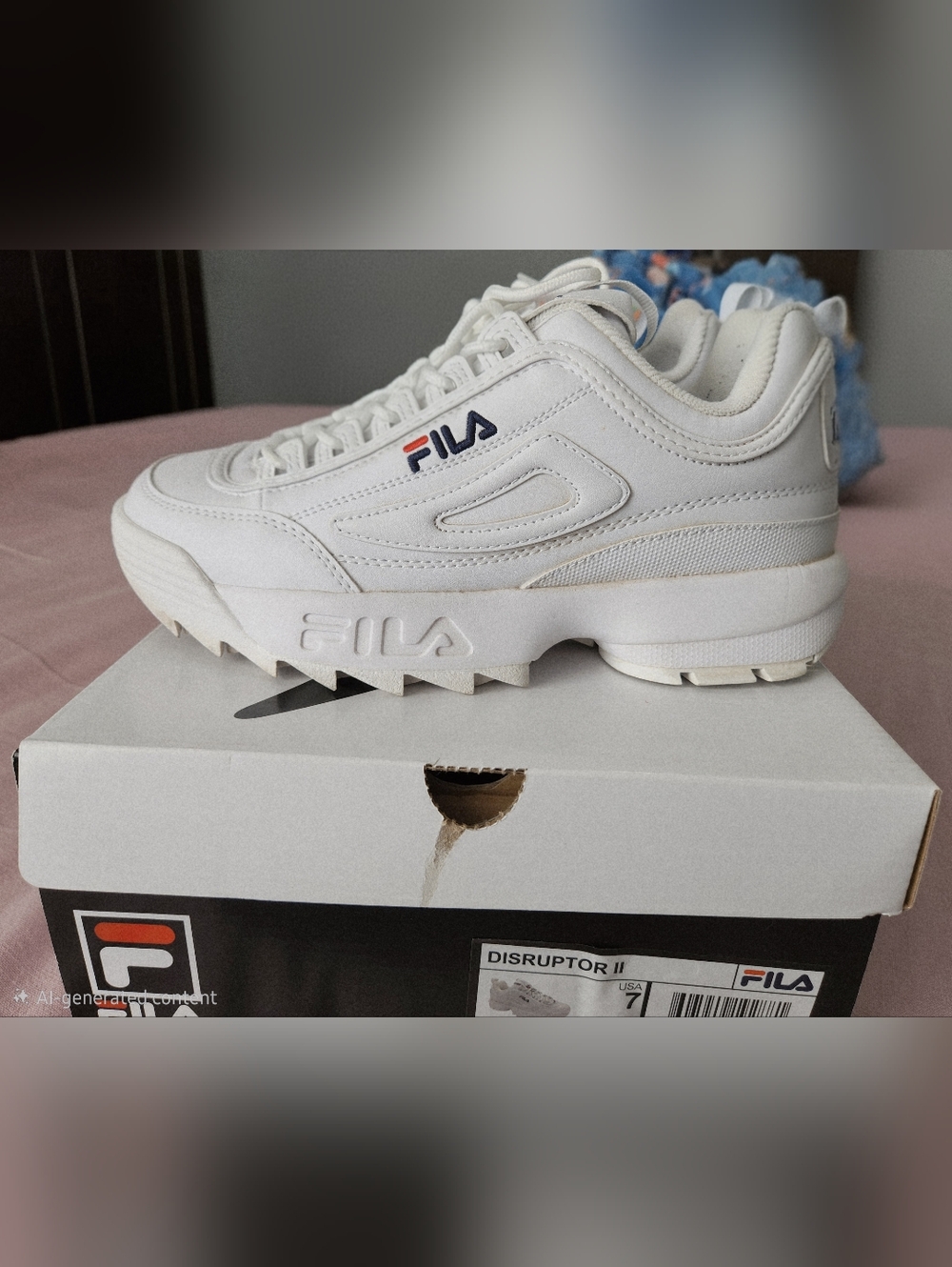 Fila White Chunky Platform Sneaker Disruptor II